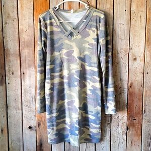 Pinkblush || Camouflage Long Sleeve Mini Dress